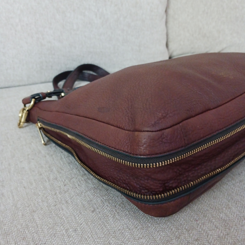 Fossil Brown Leather Satchel Bag - Picture 5 of 14